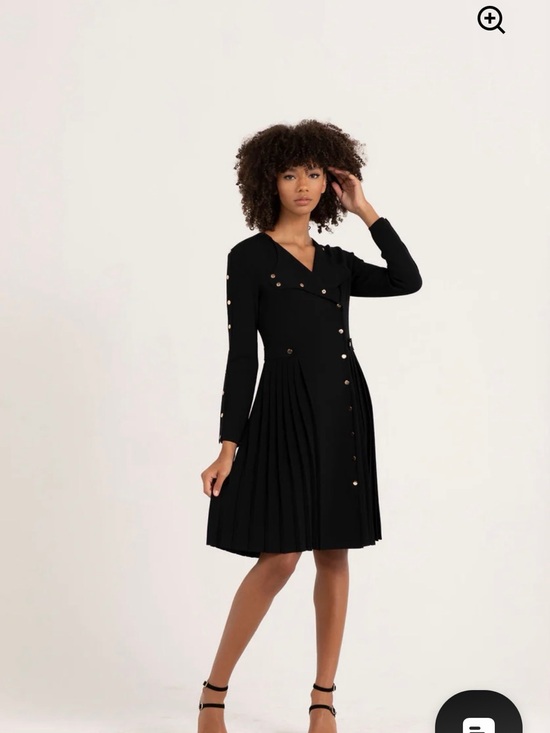Dresses & Skirts - Alezza Paris Black Long-Sleeve Pleated A-Line Dress